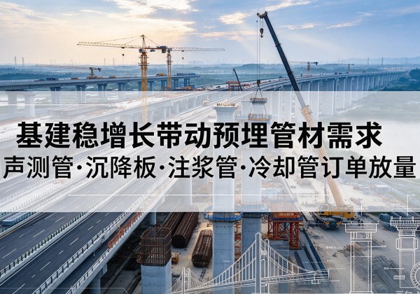 阿巴嘎旗基建稳增长带动预埋监测管材需求，声测管、沉降板、注浆管订单持续放量